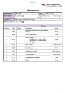 South Copeland GDF Community Partnership Agenda April 2026